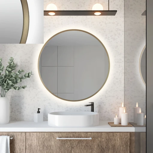 Baltica Design TOP FRAME CADRE METAL lustro 60 cm okrągłe mosiężne