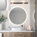 Baltica Design TOP FRAME CADRE CONCRETE lustro 70 cm okrągłe z oświetleniem LED beton jasny
