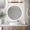 Baltica Design TOP FRAME CADRE CONCRETE lustro 80 cm okrągłe z oświetleniem LED beton ciemny
