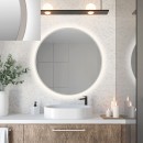 Baltica Design TOP FRAME CADRE CONCRETE lustro 90 cm okrągłe z oświetleniem LED beton jasny