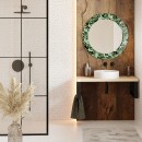 Baltica Design MALERI MONSTERA GLASS AND MORE lustro 80 cm okrągłe zielone