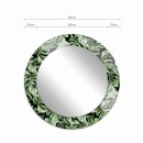 Baltica Design MALERI MONSTERA GLASS AND MORE lustro 80 cm okrągłe zielone