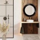 Baltica Design MALERI MARBLE BLACK GLASS AND MORE lustro 80 cm okrągłe czarne
