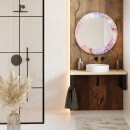 Baltica Design MALERI PINK QUARTZ GLASS AND MORE lustro 80 cm okrągłe różowe