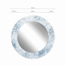 Baltica Design MALERI SIMPLE FLOWERS GLASS AND MORE lustro 70 cm okrągłe biało - niebieskie
