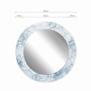 Baltica Design MALERI SIMPLE FLOWERS GLASS AND MORE lustro 80 cm okrągłe biało - niebieskie
