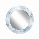 Baltica Design MALERI MARBLE SIMPLE FLOWERS GLASS AND MORE lustro 100 cm okrągłe biało - niebieskie