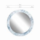 Baltica Design MALERI MARBLE SIMPLE FLOWERS GLASS AND MORE lustro 100 cm okrągłe biało - niebieskie