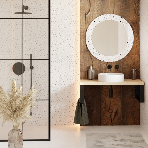 Baltica Design MALERI DOTS GLASS AND MORE lustro 80 cm okrągłe multikolor