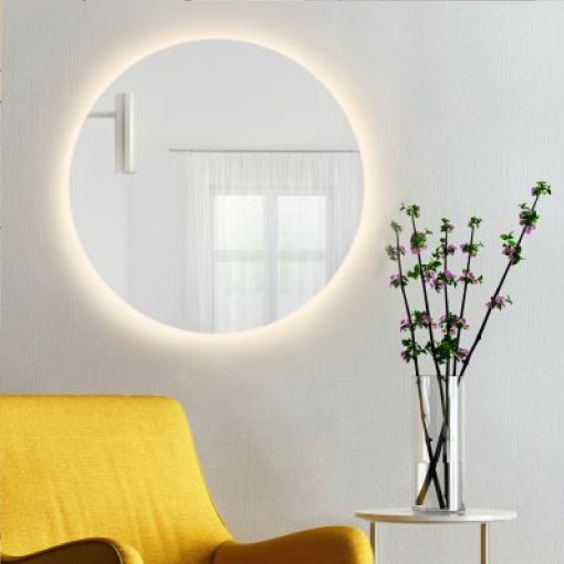 Smartwoods BRIGHT NO EDGES lustro 100 cm okrągłe z oświetleniem LED bez ramy
