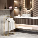 Baltica Design LEIF GOLD wieszak wolnostojący na ręczniki 50x30x90 złoty