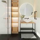Baltica Design ELISE II konsola łazienkowa 75 cm czarny/dąb