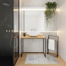 Baltica Design ANDREA II konsola łazienkowa 75 cm czarny/dąb