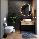 Baltica Design ELIN konsola łazienkowa 60x35 czarny/dąb