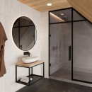 Baltica Design HEGE IV konsola łazienkowa wisząca 75x43 czarny/dąb