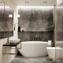 Baltica Design LIV GOLD II konsola łazienkowa wisząca 80x40 czarny/złoty