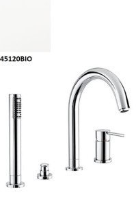 Emmevi Rubinetterie Piper 45120BIO bateria wannowa 4-otworowa jednouchwytowa biała