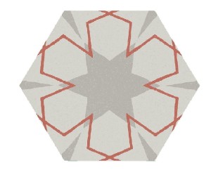 Marca Corona Paprica Mix Color Esagona 25x21,6 F927 płytki heksagonalne