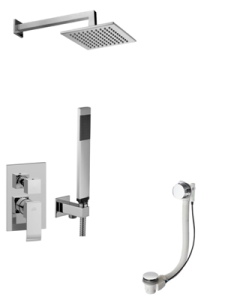 Paffoni Level LES019ZWSCSU3ACR chromowany podtynkowy zestaw wannowo-prysznicowy z napełnianiem przez przelew