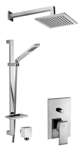 Paffoni Level LES015ZN3ACR chromowany podtynkowy zestaw prysznicowy