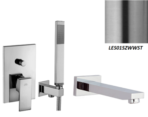 Paffoni Level LES015ZWWST zestaw wannowy podtynkowy stal szczotkowana