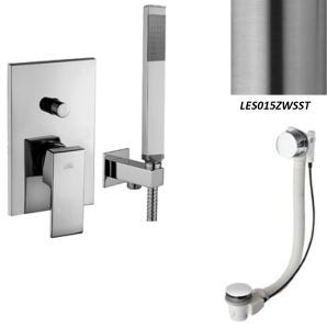 Paffoni Level LES015ZWSST podtynkowa bateria wannowa stal szczotkowana z napełnianiem przez przelew