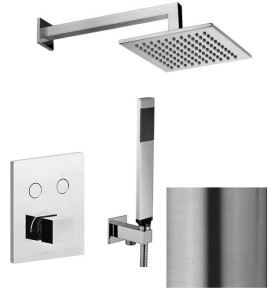 Paffoni Level CPM518ZSC3AST podtynkowy zestaw prysznicowy stal szczotkowana