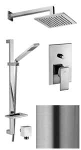 Paffoni Level LES015ZN3AST podtynkowy zestaw prysznicowy stal szczotkowana