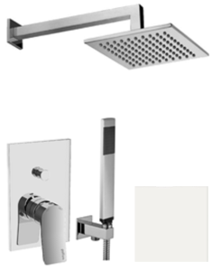 Paffoni Tilt TI015ZSC3ABO biały podtynkowy zestaw prysznicowy