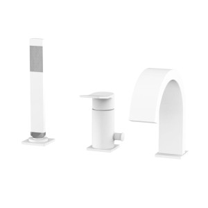 Paffoni Tilt TI040BO bateria wannowa 3-otworowa jednouchwytowa biały mat