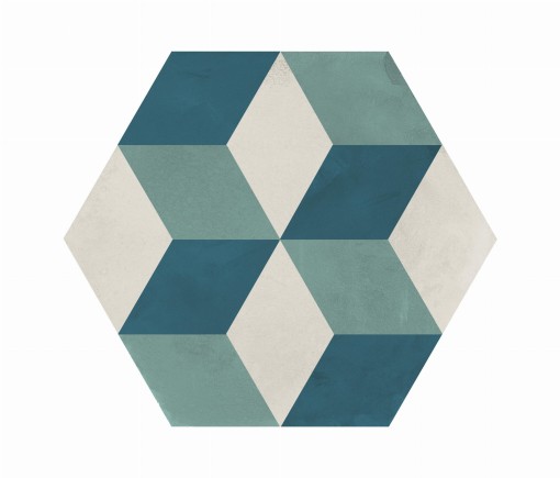 Marca Corona Terra Art Cubo Oceano/Cielo Esagona 25x21,6 I409 płytki heksagonalne