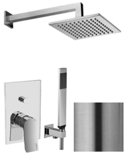 Paffoni Tilt TI015ZSC3AST podtynkowy zestaw prysznicowy stal szczotkowana