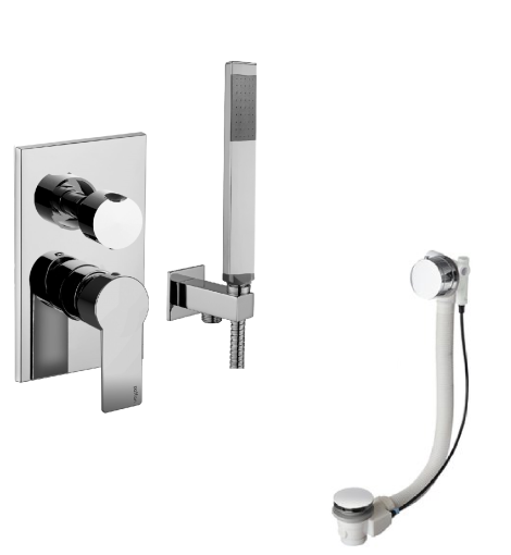 Paffoni Tango TA018ZWSCR chromowany zestaw wannowy podtynkowy z napełnianiem przez przelew