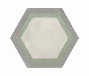 Marca Corona Terra Art Cornice Sabbia/Menta Esagona 25x21,6 I420 płytki heksagonalne