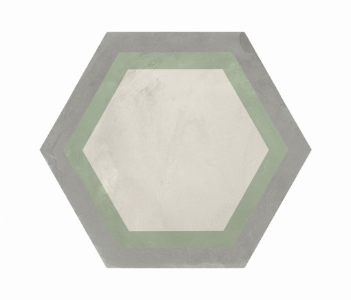 Marca Corona Terra Art Cornice Sabbia/Menta Esagona 25x21,6 I420 płytki heksagonalne