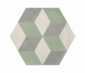 Marca Corona Terra Art Cubo Sabbia/Menta Esagona 25x21,6 I416 płytki heksagonalne