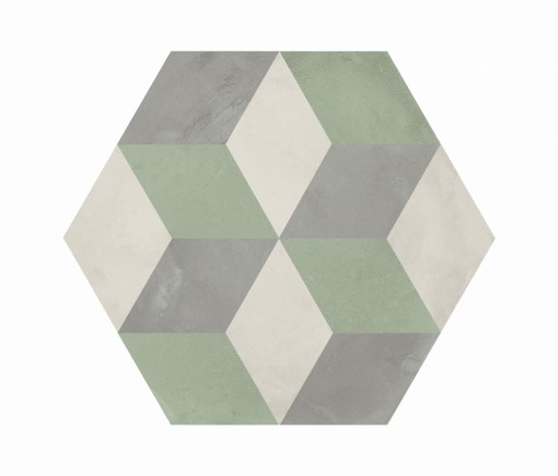 Marca Corona Terra Art Cubo Sabbia/Menta Esagona 25x21,6 I416 płytki heksagonalne