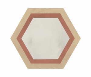 Marca Corona Terra Art Cornice Tramonto/Crema Esagona 25x21,6 I427 płytki heksagonalne