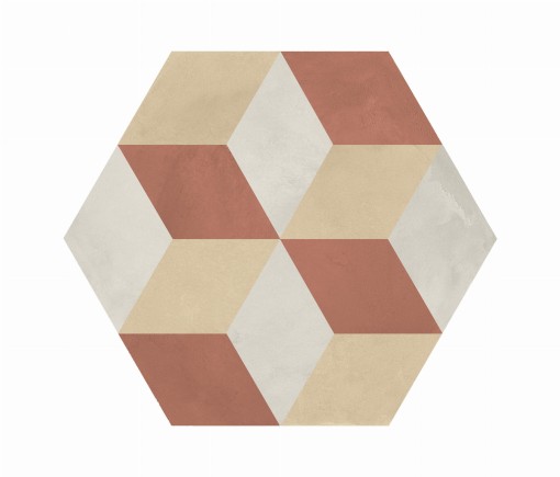 Marca Corona Terra Art Cubo Tramonto/Crema Esagona 25x21,6 I423 płytki heksagonalne