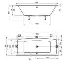 Ravak Formy 02 Slim C891300000 wanna do zabudowy 180x80 biała