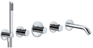 Paffoni Stick MDE001CR chromowana zespolona termostatyczna bateria wannowa