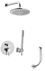 Paffoni Stick SK019ZWSCSU3ACR chromowany podtynkowy zestaw wannowo-prysznicowy z napełnianiem przez przelew