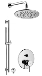 Paffoni Stick SK015ZN5ACR chromowany podtynkowy zestaw prysznicowy z drążkiem prysznicowym