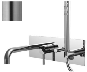 Paffoni Stick SK001ST zespolona podtynkowa bateria wannowa stal szczotkowana