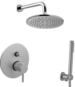 Paffoni Stick SK015ZSC3A.ST podtynkowy zestaw prysznicowy stal szczotkowana