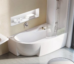 Ravak Rosa 95 C571000000 wanna narożna do zabudowy 160x95 lewa biała