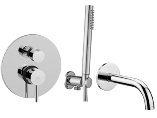 Paffoni Light LIG018ZWWCR chromowany zestaw wannowy podtynkowy ze słuchawką prysznicową