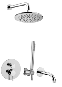 Paffoni Light LIG019ZSCW3ACR chromowany podtynkowy zestaw wannowo-prysznicowy z wylewką