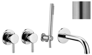 Paffoni Light LIG010ST70ZWW bateria wannowa 4-otworowa podtynkowa stal szczotkowana