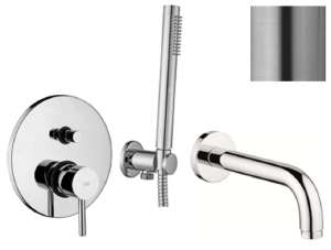 Paffoni Light LIG015ZWW.ST zestaw wannowy podtynkowy ze słuchawką prysznicową stal szczotkowana